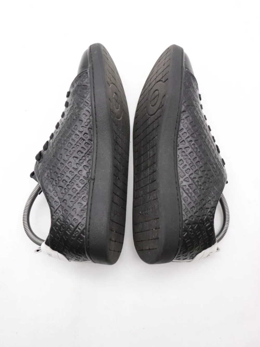 Lacoste Carnaby Evo Men's Size 8 Black Leather Sneakers Lace Up
